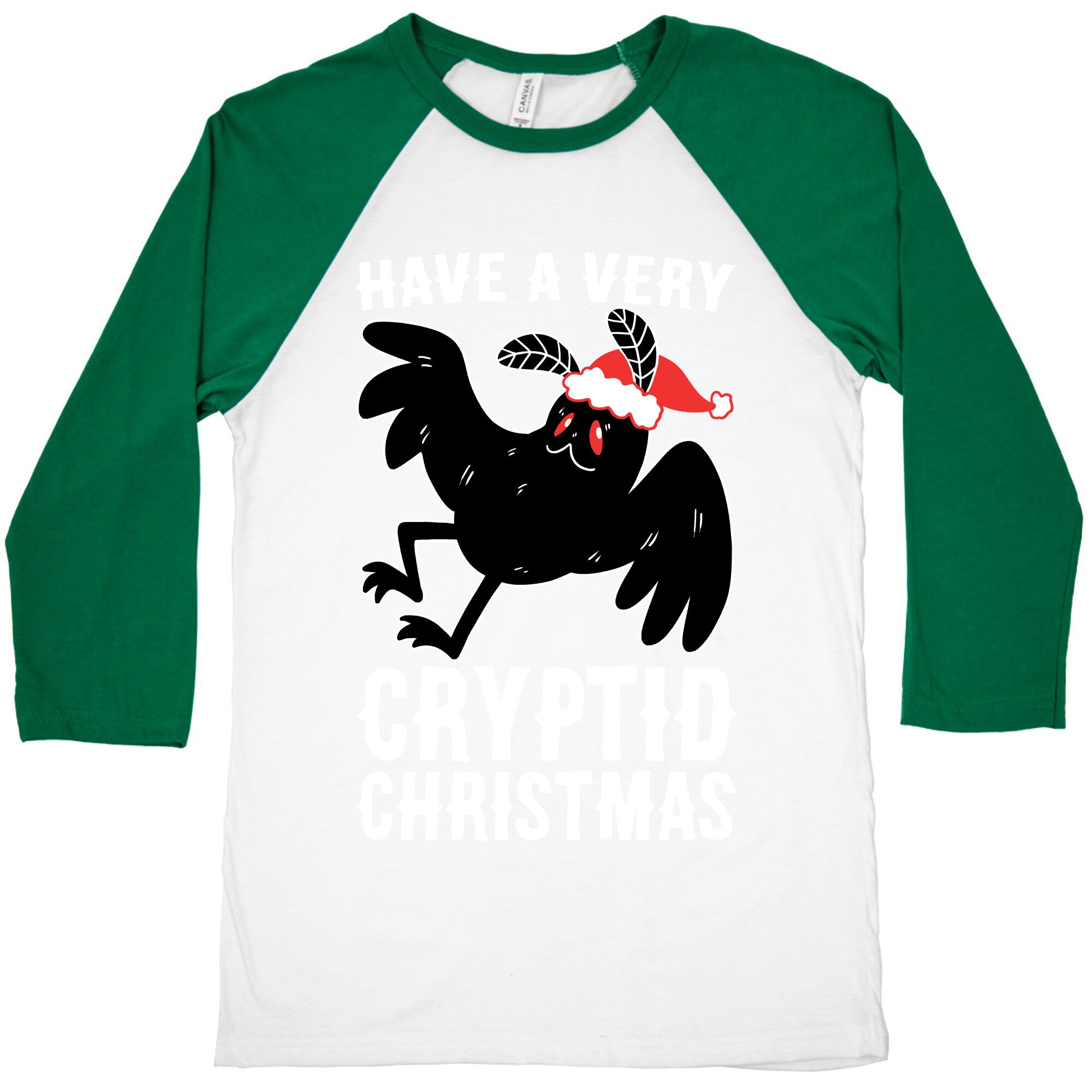 Have a Very Cryptid Christmas - Mothman Baseball Tee